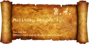 Malitsky Abigél névjegykártya